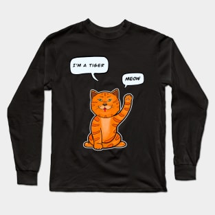 Cute Tiger 2022. Funny Cat says Meow Long Sleeve T-Shirt